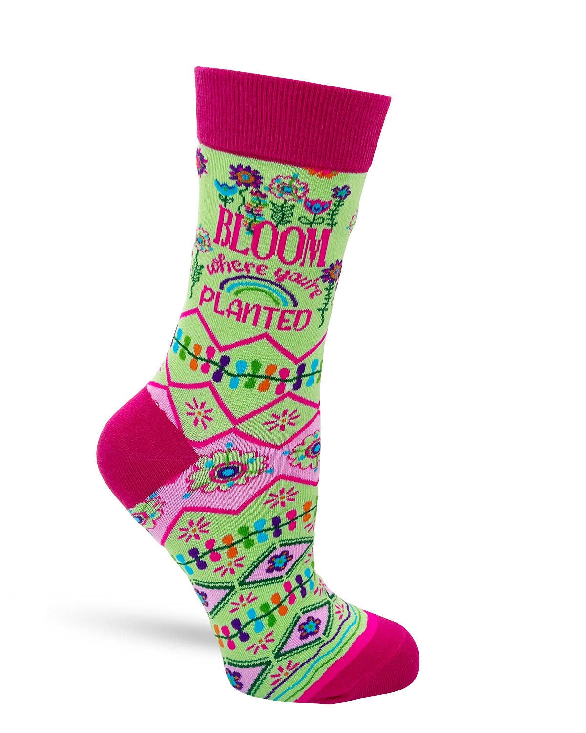 8608. Bloom Where You're Planted Women's Crew Socks