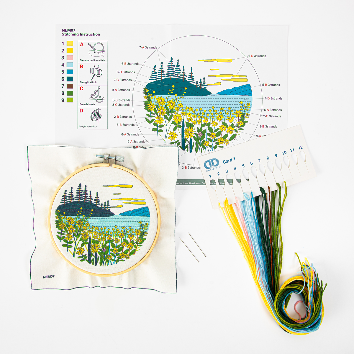 Diamond Dotz Mountain Lake Embroidery Kit - 5.0"