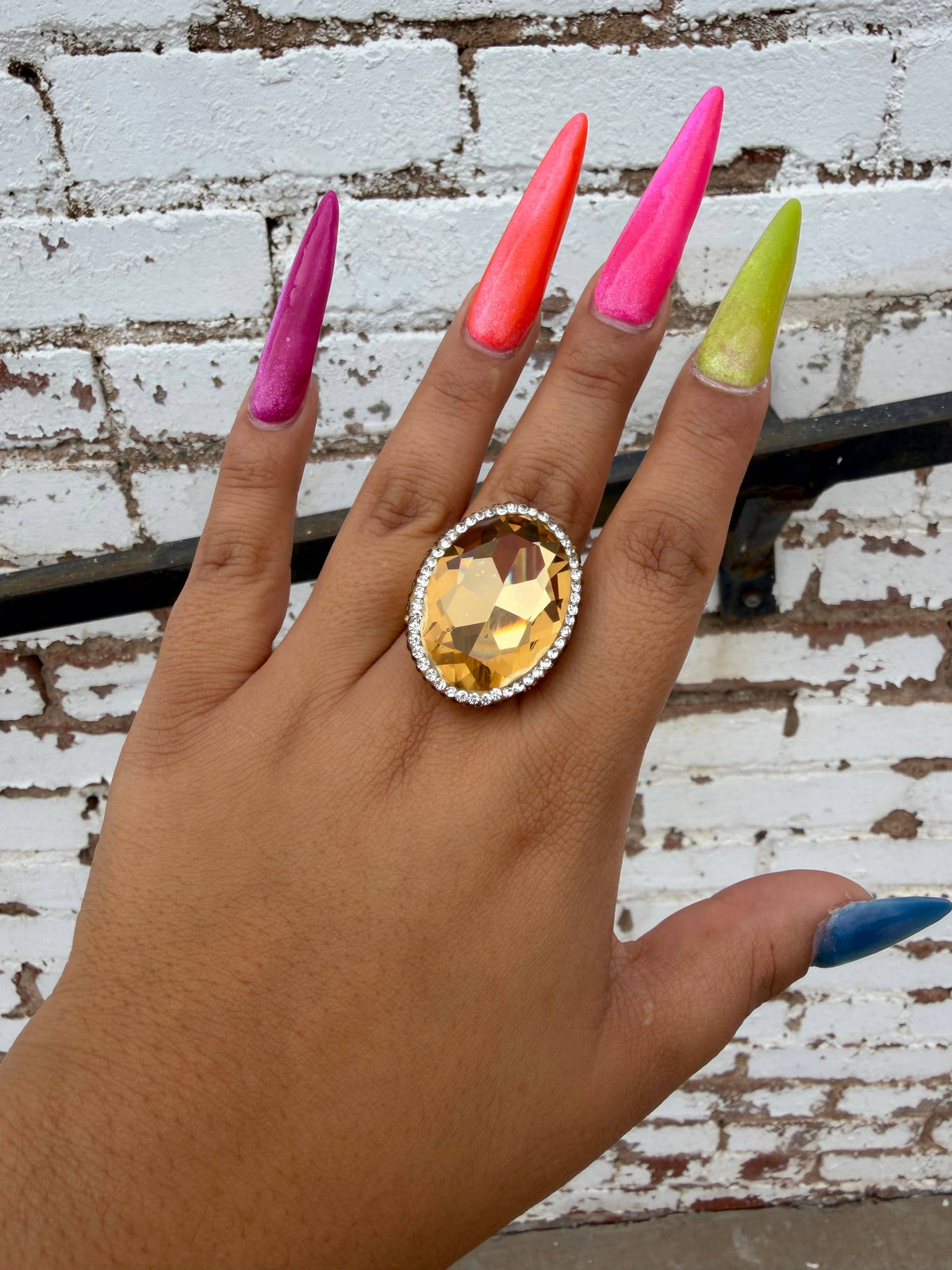 The Goldie Oval Crystal Pavé Ring
