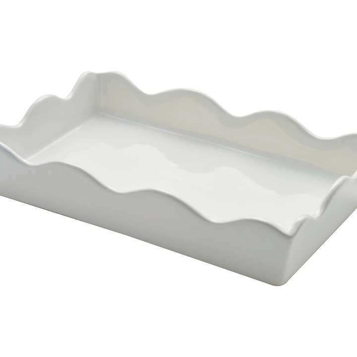 7901. Ceramic Guest Towel Napkin Tray