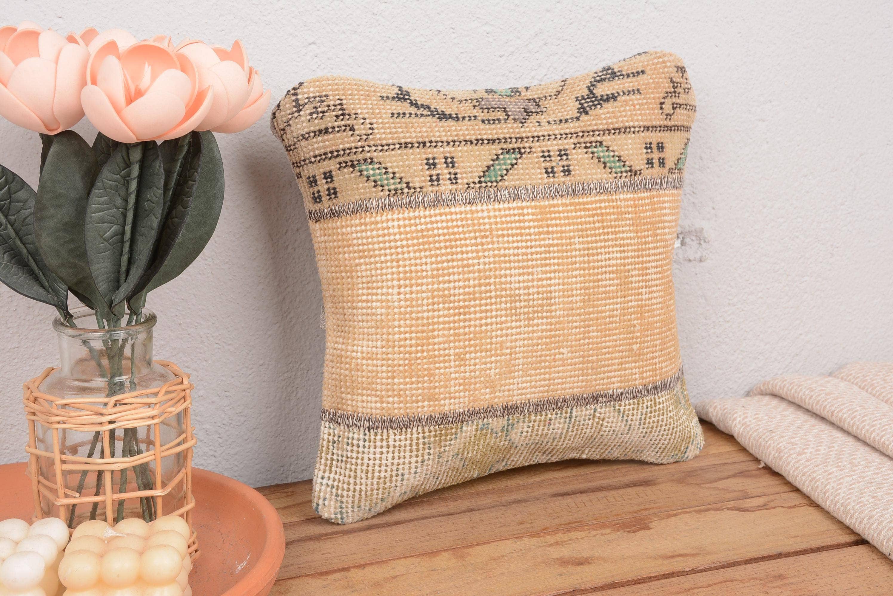 Antique Vintage Kilim Boho Patchwork Pillow Sham Cover