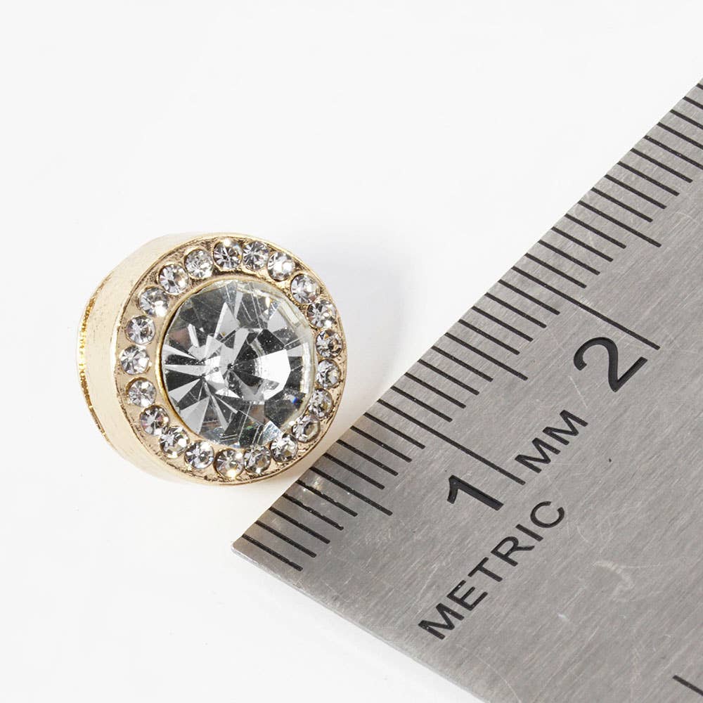 Round Crystal Halo Stud Earrings