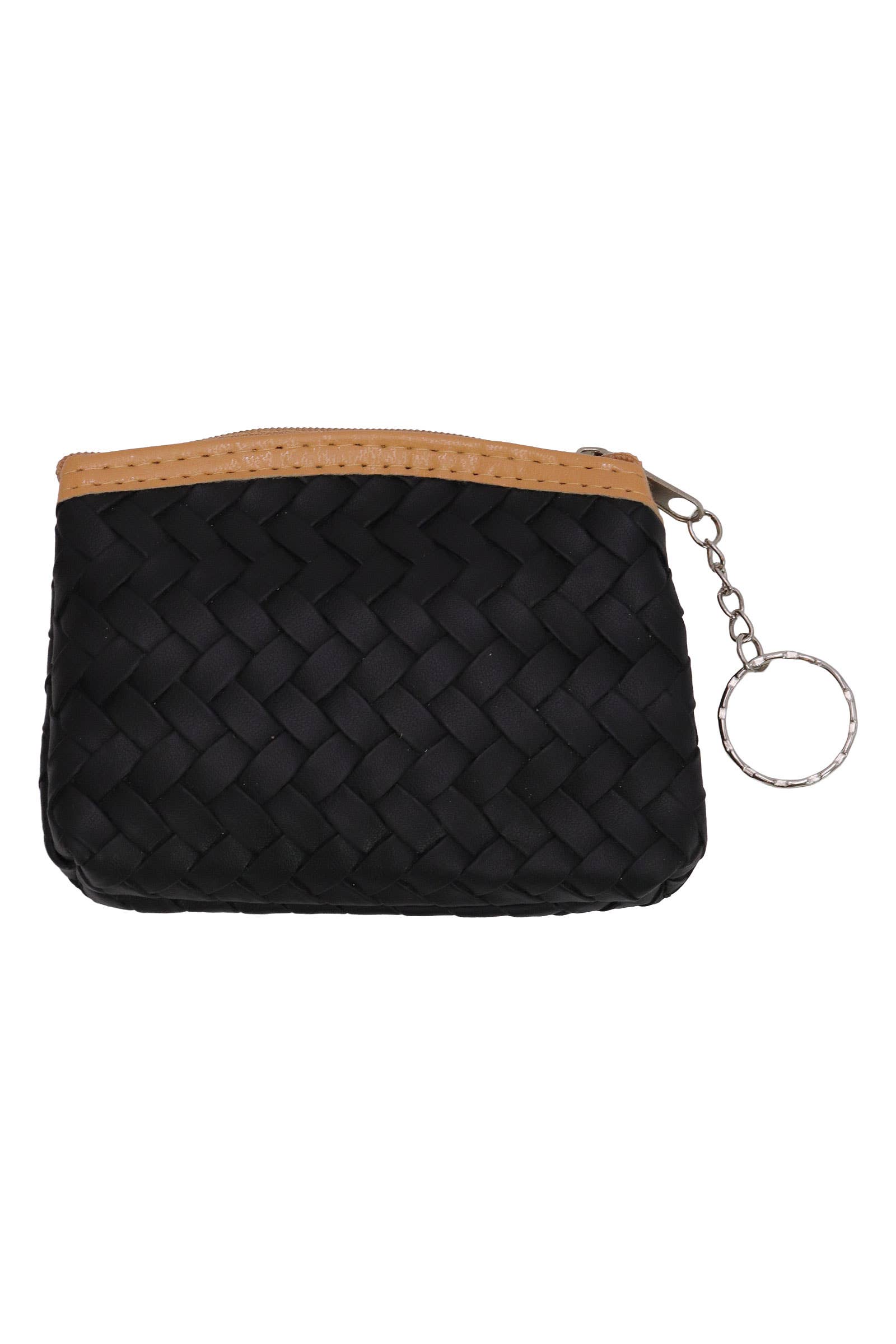 6210. Matte Basket Weave Vegan Leather Coin Purse