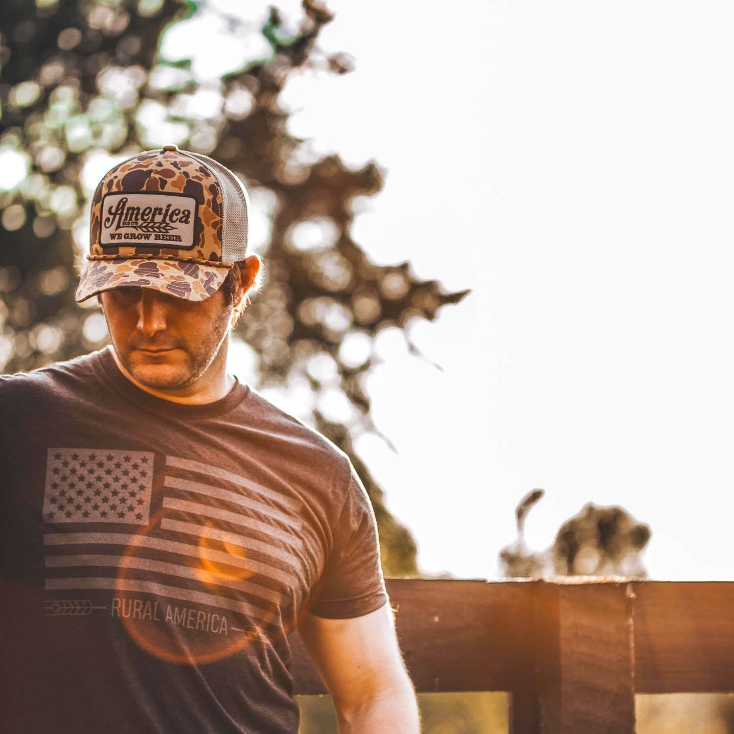 American Cattle Co - We Grow Beer Hat-Old School Camo