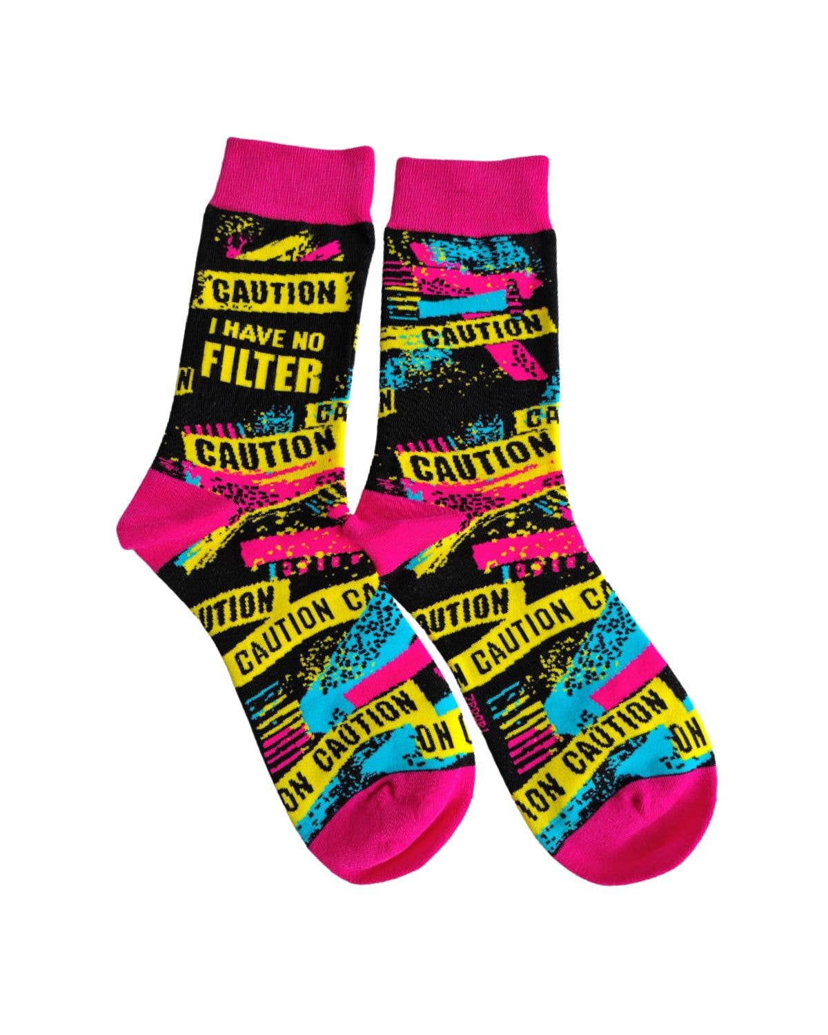 8616. Caution I Have No Filter Women's Crew Socks