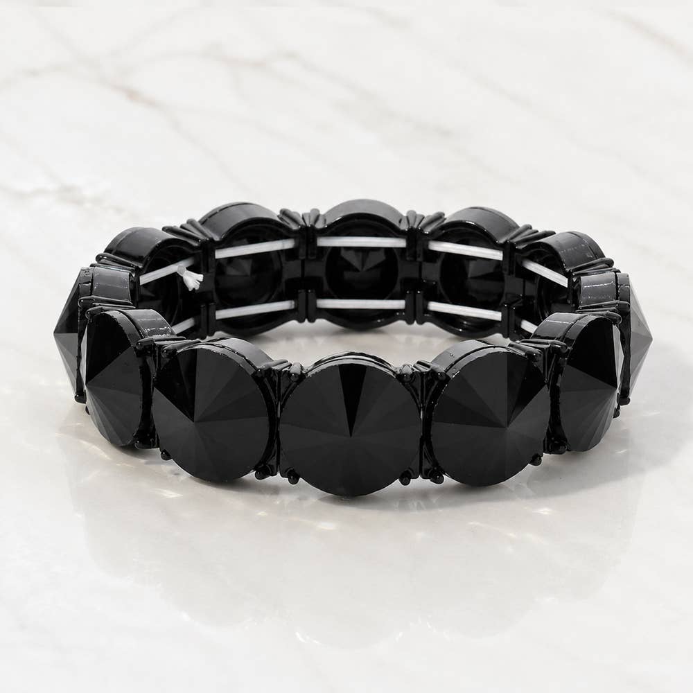 Round Stone Stretch Evening Bracelet
