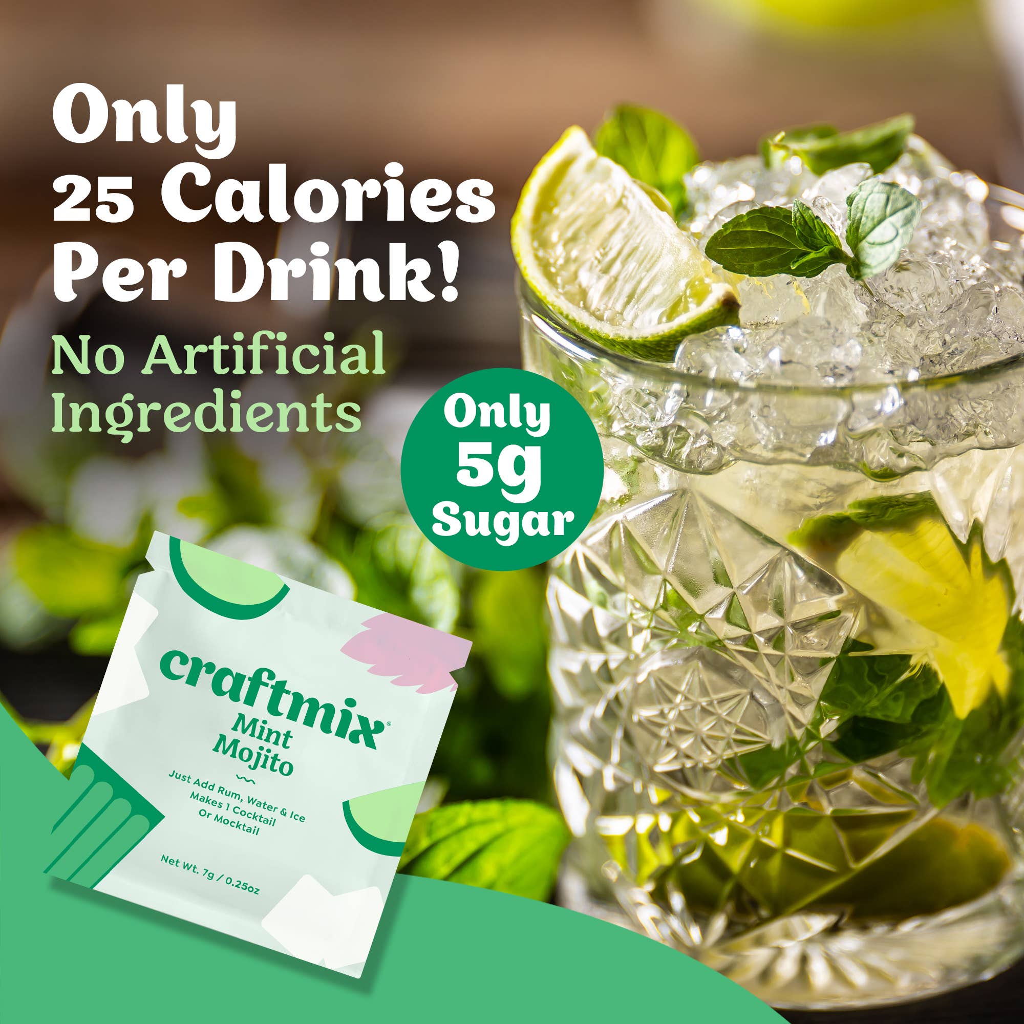 8560. Mint Mojito Cocktail Mixer - Single Packets