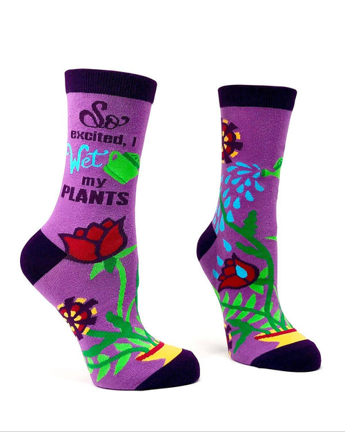 8618. So Excited, I Wet my Plants Women's Crew Socks