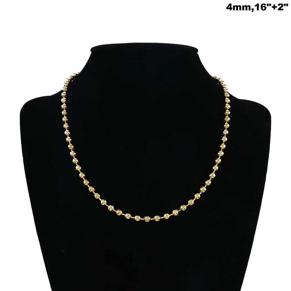 Stainless Steel Beaded Chain Necklace