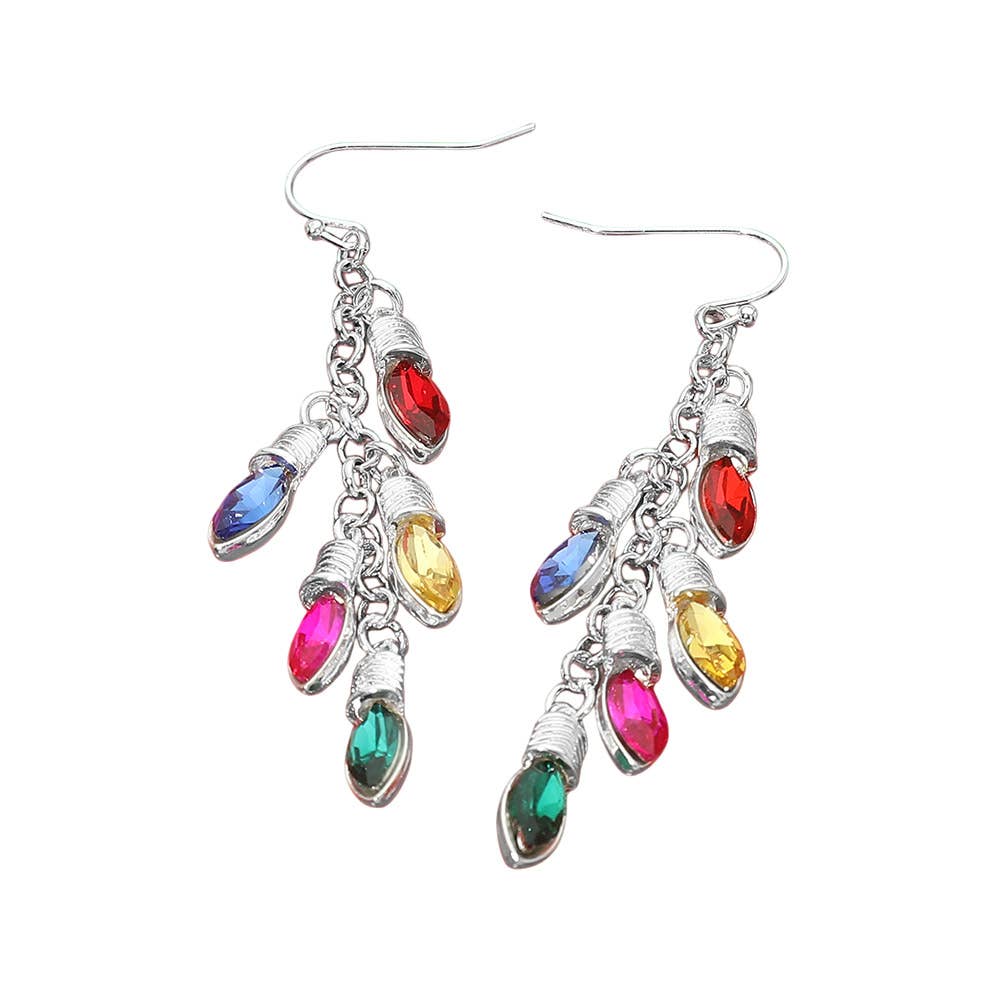 Christmas Light Bulb Chain Drop Earrings