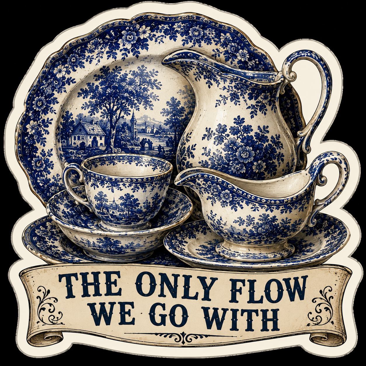 9150. Go With The Flow (Flow Blue) Sticker
