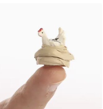 8314. 7/8" Miniature Hen Chicken in Nest