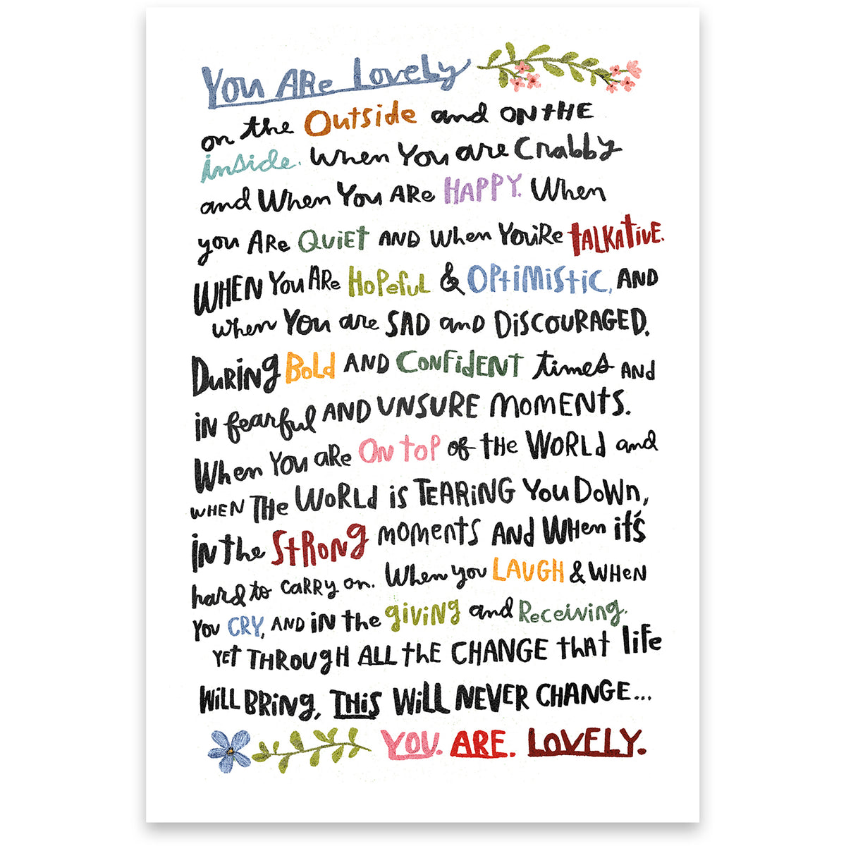 You Are Lovely Greeting Card