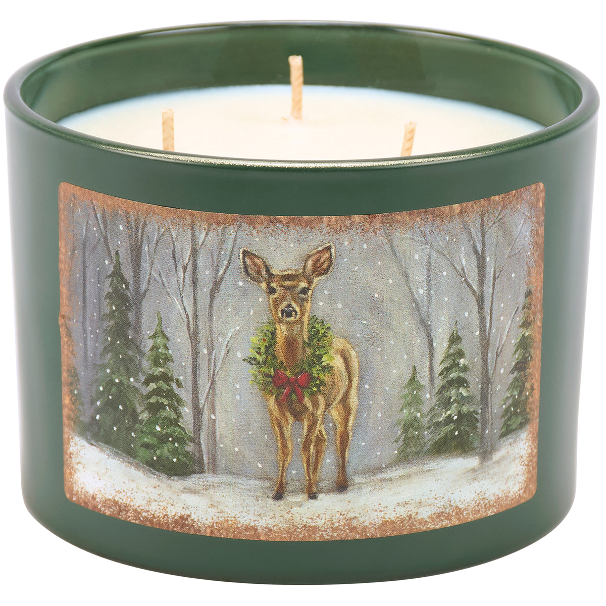 Snowy Deer Candle