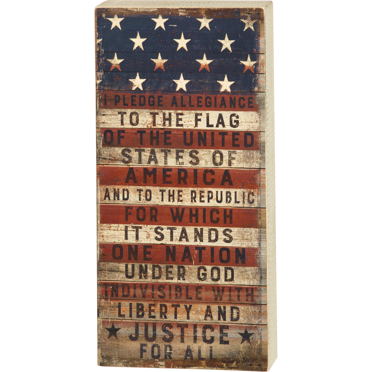 Pledge To The Flag Box Sign
