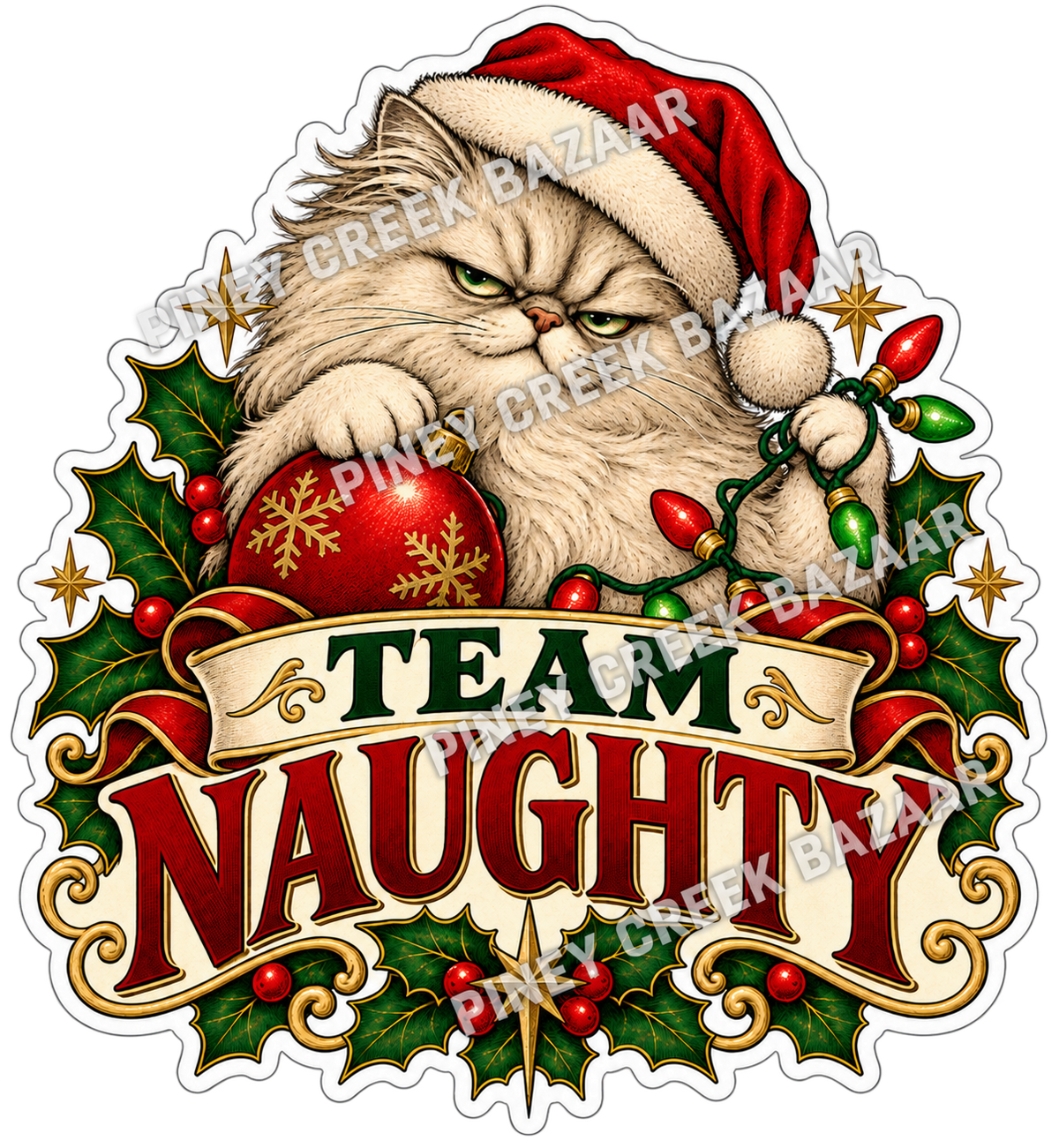 Team Naughty Christmas Sticker