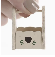 8315. Dollhouse Miniature 'Wood Box w/Handle 1"x 1-1/2"
